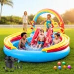 lnflatable Rainbow Ring waterslide & Sprayer Fountain waterpark